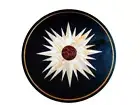 12" Stone Side Table Top Antique round Design Inlay Work marble Coffee Table