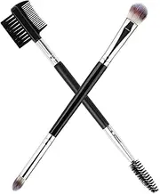 MUIIGOOD 1PCS 3 Head Eyebrow Eyelash Shaper Eyelash Comb for Separating Lashes Shaping Brow+1PCS Professional Blending Eyeshadow Brush Eye Makeup Brush for Concealer Eyebrows Eyeliner Makeup Tool