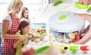 Manual Food Chopper Powerful Hand Pull Chopper, Mincer, Mixer Blender to Chop Onion, Garlic, Vegetables, Fruits, Herbs for Salsa, Salad