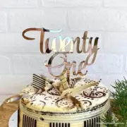 Acrylic Rose Gold 'Twenty One' Cake Topper