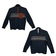 SmartWool Men's Heavy Henley Pull-over Sweater Size XXL Deep Navy Heather
