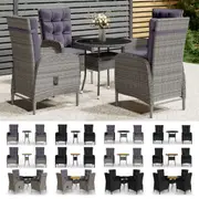 Garden Bistro Set Poly Rattan Multi Colours � 60/80 cm Table 3/5 Piece vidaXL