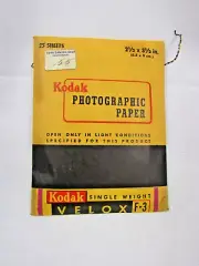 Vintage Kodak Photographic Paper Velox F-3 Single weight exp 3/59