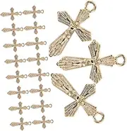 [Beatifufu] Diy Jewelry Material 50pcs Cross Charms Zinc Alloy Pendant for Necklace Earring Keychain