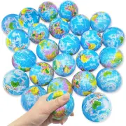 24 PCS Globe Squeeze Balls,2.5 Inch Globe Bouncy Ball Earth Squishy Ball,Mini...