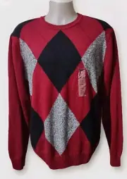 Geoffrey Beene Sweater Men's XXLarge Crewneck Golf Sweater Cotton Long Sleeve