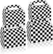 WEZCHUGHAOL 12pcs racing flag gift bags, racing party gift boxes checkered gift boxes snack gift bags containers racing party supplies holders race speed theme party gift decoration supplies are perfect for gift giving