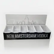 New Amsterdam Vodka Bar Condiment Caddy Garnish Station Fruit Tray 6 Compartment