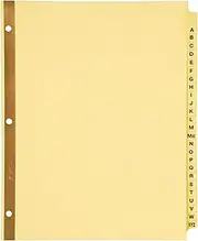 Avery 11306 Preprinted Laminated Tab Dividers w/Gold Reinforced Binding Edge, 25-Tab, Letter