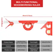 Stainless Steel Woodworking Square Ruler Circle Centering Combination gumyw
