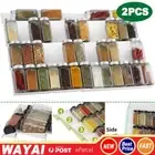 2X Spice Jars and Spice Rack, Plastic Spice Drawer Organizer 4Tier Spice Storage