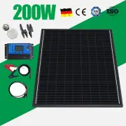 Solar Panel 200W Complete Kit Home Battery Charger Mono RV Camping Caravan Boat