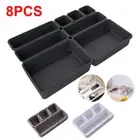 8Pcs/Set Desk Drawer Organiser Box Makeup Tool Tidy Storage Bin Tray Divider Box