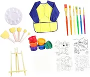 Vaguelly DIY Art Kit for Boys and Girls 28pcs Watercolour Painting Supplies Easel Acrylic Painting Tools for Boys and Girls