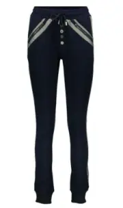 Geisha Women's Sweatpants Casual Pants with Side Stripe, Dark Blue, 2XL/44
