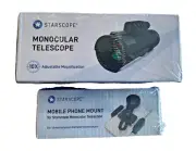 Starscope Monocular Telescope & Mobile Phone Mount - New Sealed - FREE SHIPPING