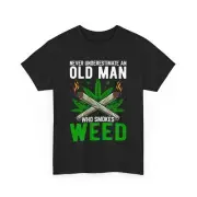 Weed Cannabis Marijuana T-Shirt, Stoner Graphic Tee, Funny Weed Old Man Stoner