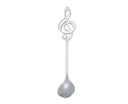 Stainless Steel Musical Notes Coffee Milk Teaspoon Ice Cream Spoon - Silver