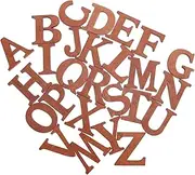 Sewroro 26pcs Brown Wooden Letters Crafts Decor Letter Cutouts Fondant Stencils for Crafts Reusable Poster Board Journal Blank Red Decor Die Blank Coasters Marquee Coffee Wood