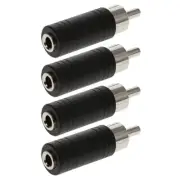 4 Pcs RCA Male to 3.5mm 1/8'' Mono Female Audio Adapter Converter Connector