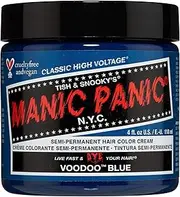 [Manic Panic] Classic Voodoo Blue Semi Permanent Hair Color - Dark Greenish Blue Hair Dye for Women & Men That Lasts 4-6 Weeks - Vegan, Ammonia & Cruelty-Free - Create & Mix Custom Shades (4oz)