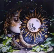 Circular Sun & Moon Metal Mask Wall Decoration Colorful Home Decor Gift Garden