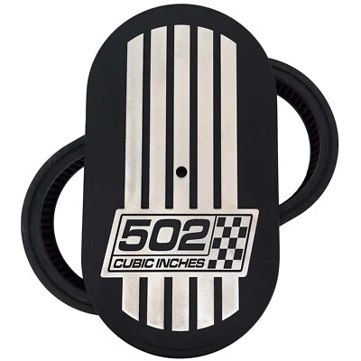 Big Block 502 Black 15" Oval Air Cleaner Kit, Billet Top, Die-Cast Aluminum