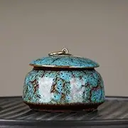 sealed lids, Vintage Chinese Style Tea Storage Jars Kiln-Formed Ceramic Traditional Tea Tins Ceramic for Home Kitchen Dining Decoration,Blue(Blue)