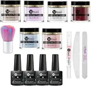Nail Dip Powder Pack Belle Bliss including 5 nail powder colours, 1 base coat, 1 activator, 1 top coat, 1 brush saver, 1 brush, 1 cuticle oil and 1 nail filer