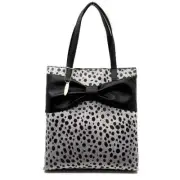 [Japan Used bag] M'S Gracy Faux Harako Dot Tote Bag Gray Black Ladies
