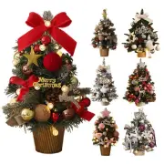 Desktop Xmas Tree Ornament with LED Light PVC Xmas Table Centerpieces Decoration
