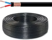 0.5mm² RVVP Copper Core Shielded Signal Control Cable – Multi-Strand PVC Insulation Double-Layer Shield 0.5mm² – 1.5mm² Ideal for Electronics Instruments and Outdoor Surveillance(100ft,2C-0.75mm²)