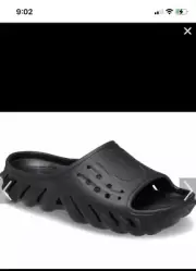 Crocs Echo Slide Black Mens 8 Womens 10 Slip On Sandal Slides Casual Comfortable