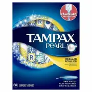 Tampax Pearl Tampons 8 Hrs Protection Regular Absorbency Unscented 18 Ct 3 Pack