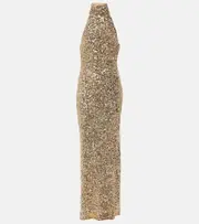 [Rotate] Rotate Sequined halterneck gown AU 14 gold