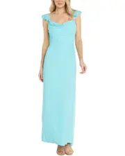 RM Richards Souffle Crepe Chiffon Maxi Dress