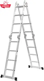 Multi-Purpose Aluminium Ladder – 4.7M Foldable Extension Platform, 8 step