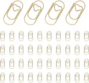 LAHONI 150 Pieces Cute Paper Clips, Mini Smooth Steel Wire Heart Shaped Paperclips Bookmark Clips for Office Supplier School Student (0.79 inch/20mm) Gold