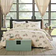 4-Pc Hip Madison Park Raleigh Milo King Duvet Set | Whimsy Vintage Bicycle