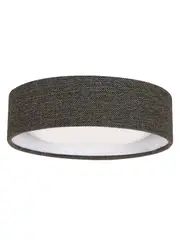 Uno 250mm 1 Light Flush Mount in Grey Fabric