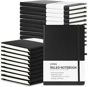 LYDTICK 20 Pack Journals for Writing College Ruled Notebooks Journal in Bulk, Hardcover Notebooks (200Pages) for Note Talking, Lined Bullet Journals for Home School Office, 5.7"x8.4", Black