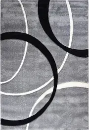 Millard 798 Light Grey Black Rug