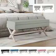 Storage Stool Ottoman Footrest Footstool Living Room Bedroom Seat Linen vidaXL