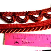 Lot Copper Rust Brown Upholstery Gimp 2 yds rope twist 4 1/2 yds Scallop USA