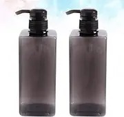 Luxshiny 2 Pcs 600ml Shower Gel Bottles Containers Plastic Pump Bottles Refillable Shampoo Container Liquid Bottle for Home Bathroom (Black)