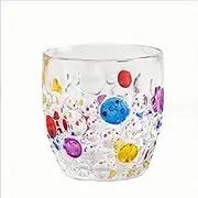 Hand Painted Stained Glass Window Whiskey Tumblers,Lead-Free Crystal Colorful Drinking Glass Cups, Old Fashioned Glasses forDrinking Bourbon, Scotch Whisky, Cocktails, Cognac (Astral)