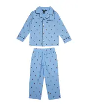 Full body logo pajamas two-piece pyjamas 8Y,6Y,12Y Sky blue and brown