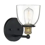 Bryson 1-Light Modern Wall Sconce with Clear Glass Shade for 1 Light Bronze