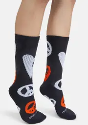 [Petals and Peacocks] Noir Manifesting Crew Socks