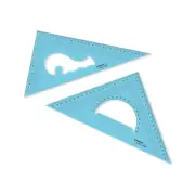 Pack of 2 Large Transparent Metric Triangle Ruler Set Square: 30 CM (12 Inch) -